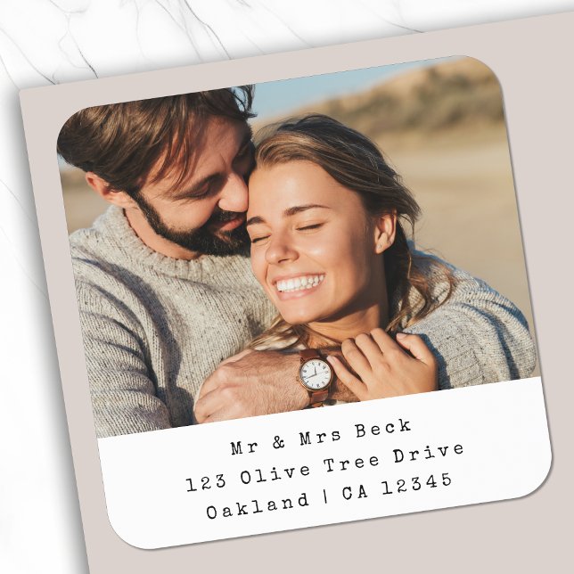 Return Address Sticker Roll | Photo Mailing Labels (Custom photo pre-addressed seals for envelopes, packages & personalized mail)