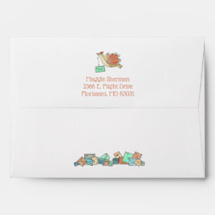 Return Address Sweet Birds Delivering Mail Custom Envelope