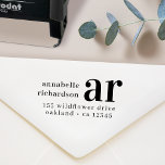 Return Address Vintage Monogram Retro Typography Self-inking Stamp<br><div class="desc">Simple vintage return address stamp in a modern minimalist design style with a retro typography in classic black and white,  with an informal monogram detail. The text can easily be personalized for a super unique stamp!</div>