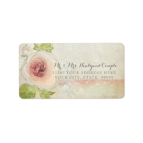 Return Address Vintage Peony Blossom Flower Pretty Label