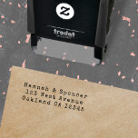 Return Address | Vintage Typewriter Couple Wedding Self-inking Stamp<br><div class="desc">A simple minimalist couple or wedding return address stamp template in a vintage typewriter style typography which can be easily updated with your name and address.</div>