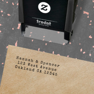 Return Address   Vintage Typewriter Couple Wedding Self-inking Stamp