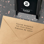 Return Address | Vintage Typewriter Simple Self-inking Stamp<br><div class="desc">A simple minimalist custom return address stamp template in a vintage typewriter style typography which can be easily updated with your name and address.</div>