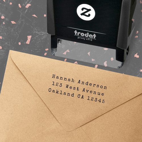 Return Address  Vintage Typewriter Simple Self_inking Stamp