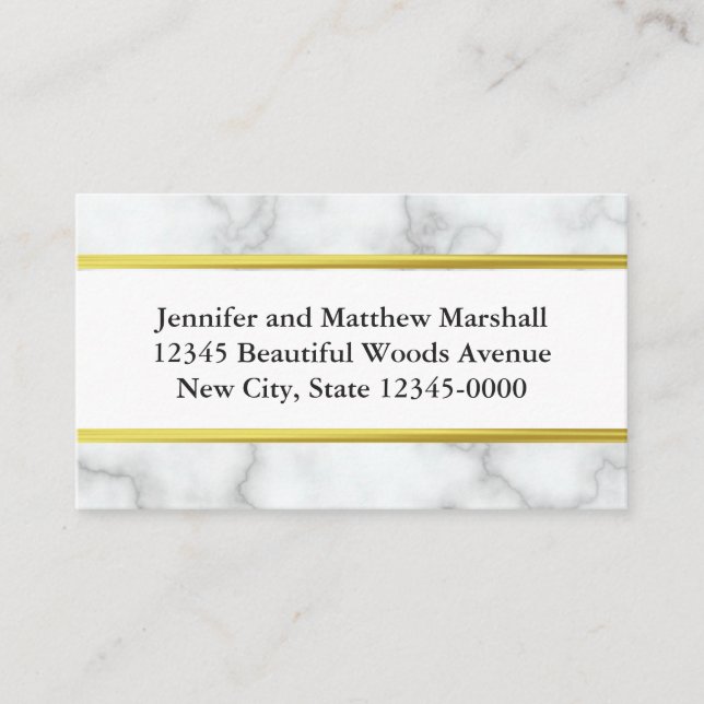 Return Address White and Gold Moving Announcement (Front)