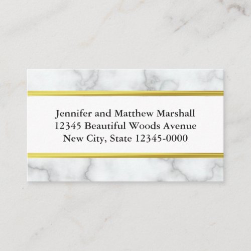 Return Address White and Gold Moving Announcement