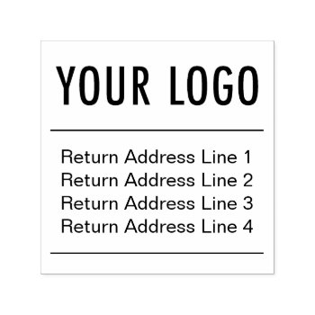 Return Address With Company Logo Square Custom Self-inking Stamp by MISOOK at Zazzle