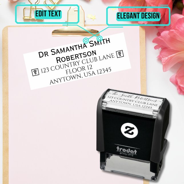 Return Address with Medical Symbol Self-inking Stamp (Please enjoy our design and see the others in the collection.)