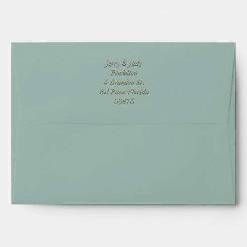 Return Addressed Golden Veiled Wildflower Envelope