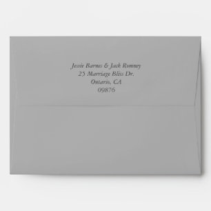 Return Addressed Silver Floral Envelope