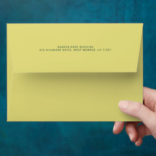 Return Addressed Wedding Envelope   Citrus Yellow