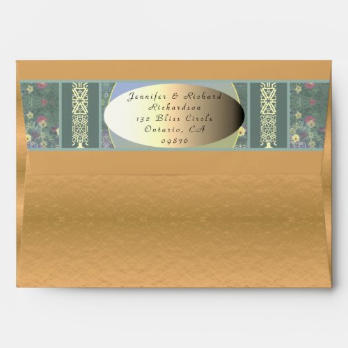 Return Addressed Wildflowers Golden Envelope