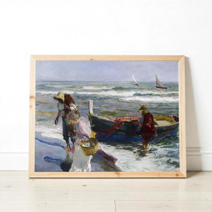 Return from Fishing, Joaquin Sorolla y Bastida Poster