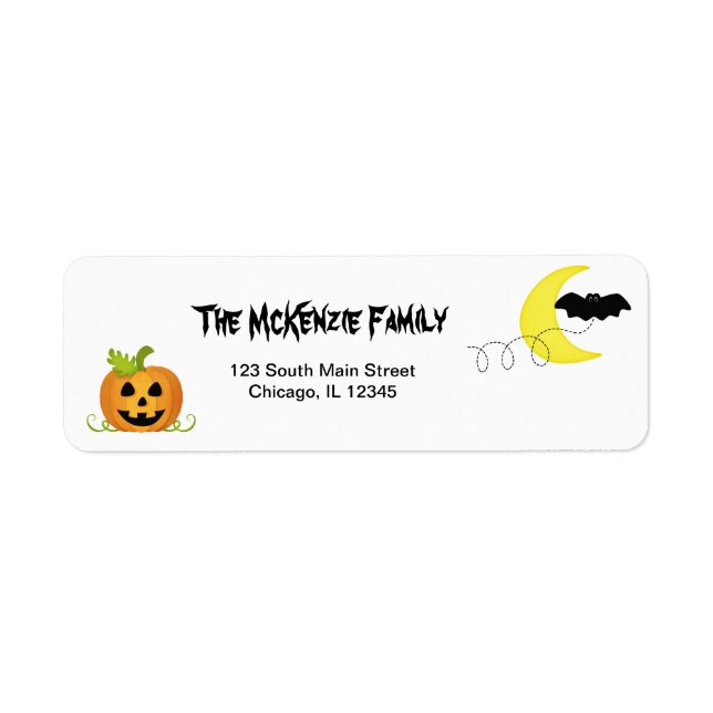 Return Halloween Birthday Address Label (Front)