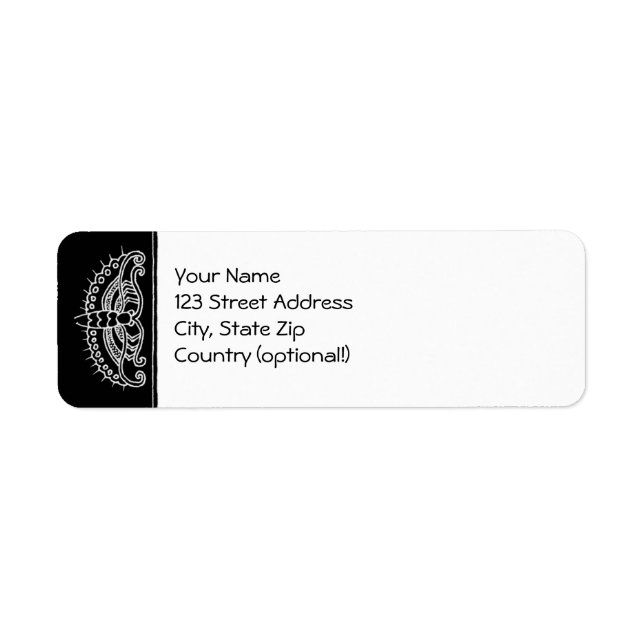 Return Label: A Letter from Butterfly (b&w) Label (Front)