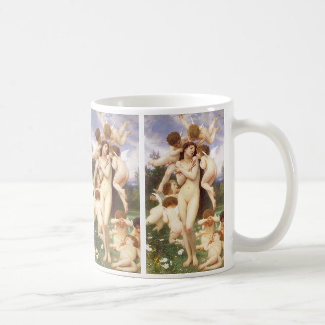 Return of Spring (Le Printemps) by Bouguereau Coffee Mug (Right)