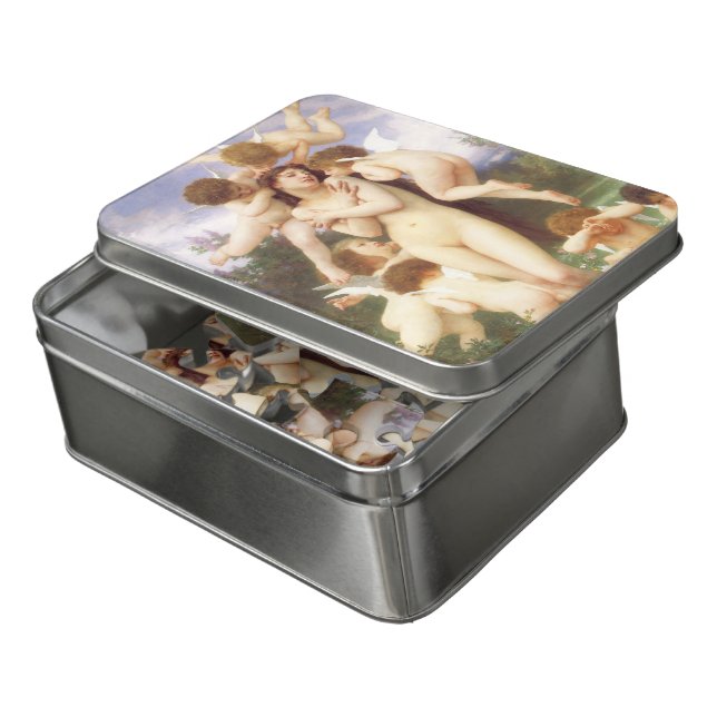 Return of Spring (Le Printemps) by Bouguereau Jigsaw Puzzle (Lid Open)