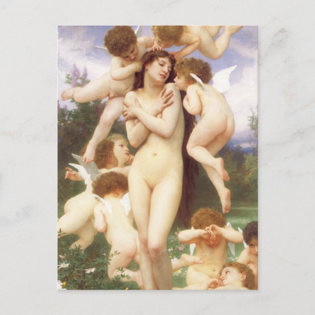 Return of Spring (Le Printemps) by Bouguereau Postcard (Front)