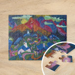 Return of the Animals | Ernst Ludwig Kirchner Jigsaw Puzzle<br><div class="desc">Return of the Animals (1919) by German expressionist painter Ernst Ludwig Kirchner depicts a moody mountain landscape where animals roam amidst a village. Kirchner’s signature use of vibrant, saturated colors creates a sense of dynamic energy and emotion in the scene. The animals, perhaps symbolizing a return to nature or a...</div>