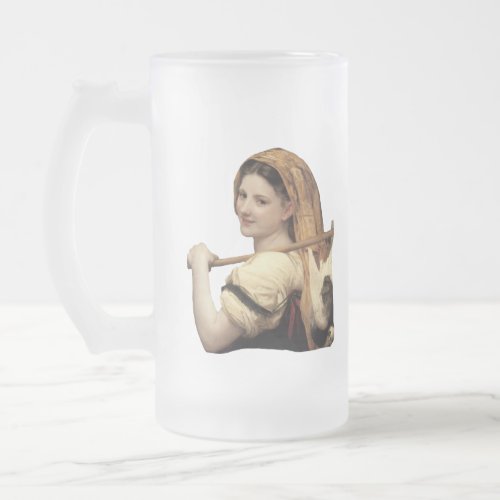 Return Of The Market by William_Adolphe Bouguereau Frosted Glass Beer Mug