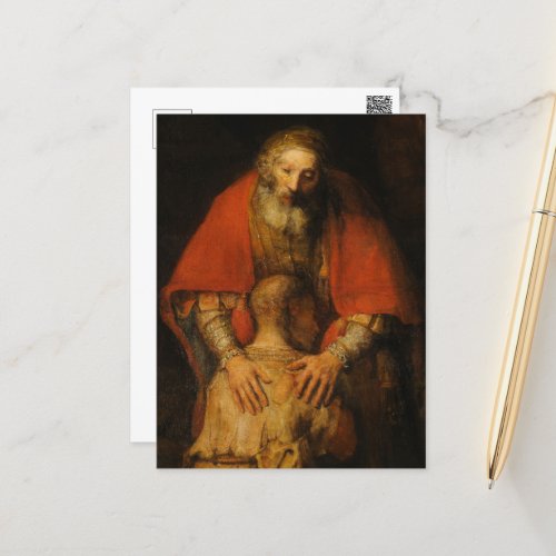 Return of the Prodigal Son by Rembrandt van Rijn Holiday Postcard