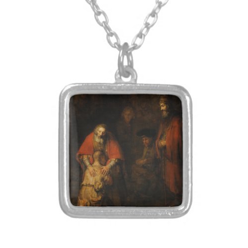 Return of the Prodigal Son by Rembrandt van Rijn Silver Plated Necklace