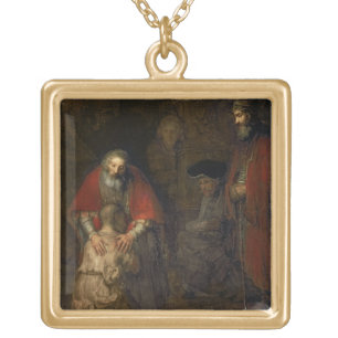 Return of the Prodigal Son, c.1668-69 Gold Plated Necklace