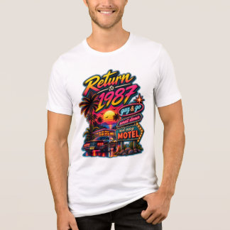 Return to 1987 — Retro Sunset Motel Tri-Blend Shirt