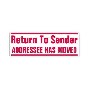 "Return To Sender" "ADDRESSEE HAS MOVED" Self-inking Stamp