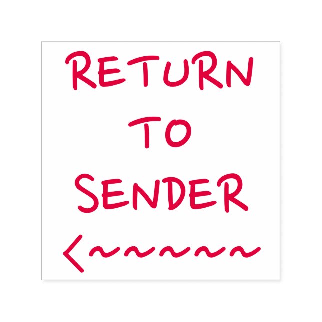 "RETURN TO SENDER" and Arrow Sign Rubber Stamp (Design)