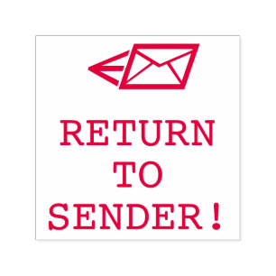 "RETURN TO SENDER!" + Arrow Rubber Stamp