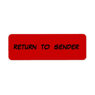 Return To Sender Shipping, Address, & Return Address Labels | Zazzle