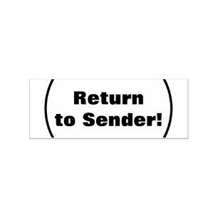 "Return to Sender!" + Curved Lines Rubber Stamp