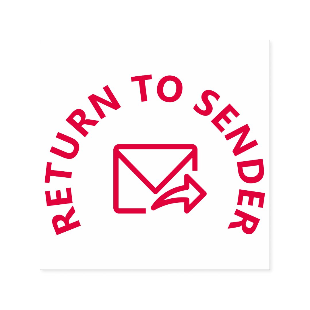 "RETURN TO SENDER" & EnvelopeAndArrow Icon Selfinking Stamp Zazzle
