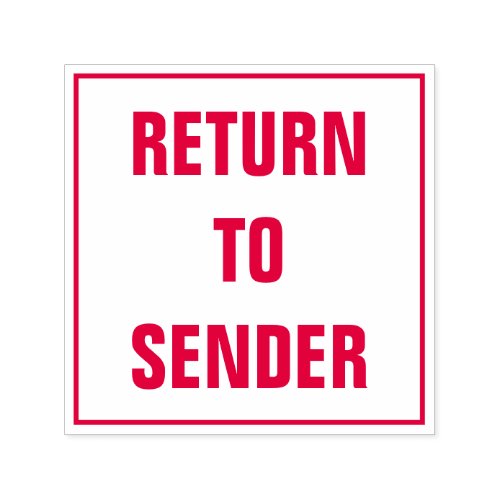 RETURN TO SENDER in Square Rubber Stamp