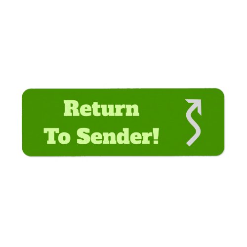 Return To Sender Label