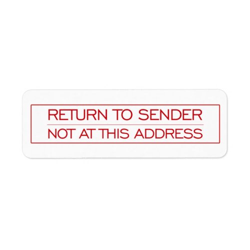Return to sender label