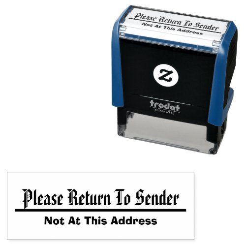 Return To Sender _ No Longer At This Address Self_inking Stamp
