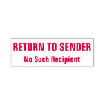 [ Thumbnail: "Return to Sender" "No Such Recipient" Self-Inking Stamp ]