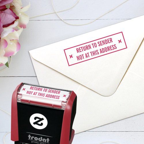 Return To Sender Not At This Address Custom Office Self_inking Stamp