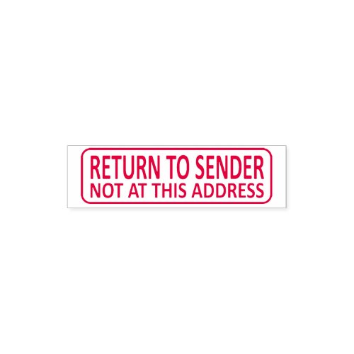 Return To Sender Not At This Address Self_inking Stamp