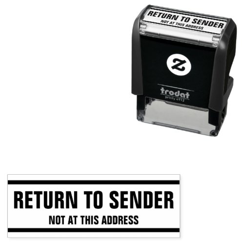 Return To Sender Not At This Address Text Template Self_inking Stamp
