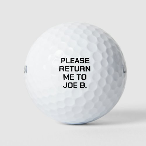 Return to sender Please return me to custom name Golf Balls