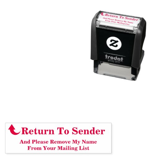 Return To Sender Remove Name From Mailing List Selfinking Stamp Zazzle