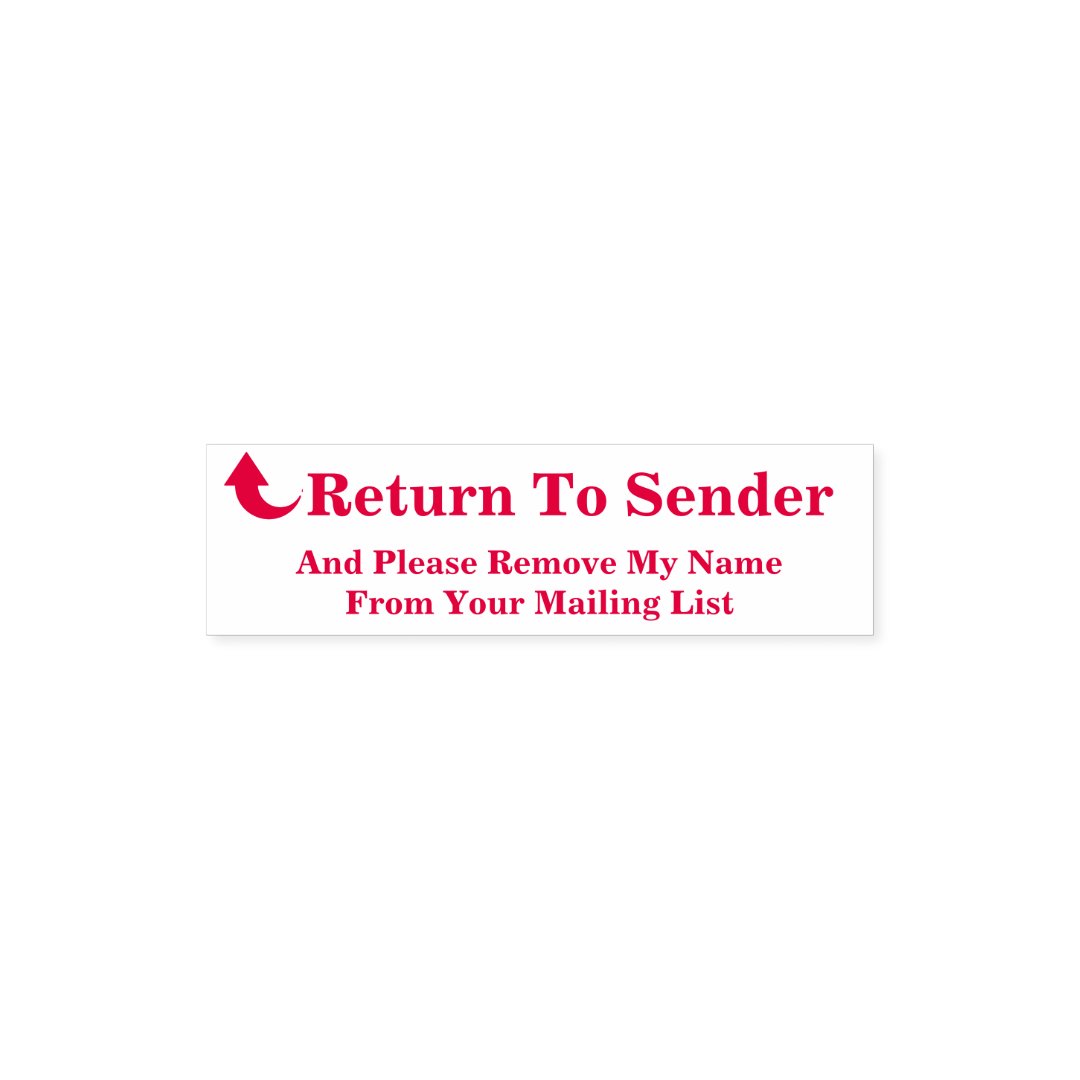 Return To Sender Remove Name From Mailing List Selfinking Stamp Zazzle