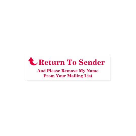 Return to sender remove name from mailing list self inking stamp zazzle