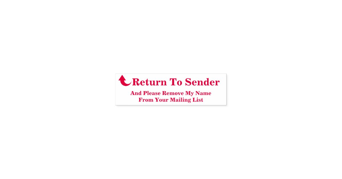 Return to sender remove name from mailing list self inking stamp zazzle