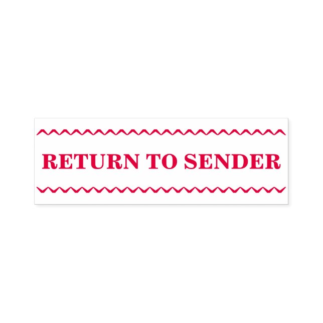 "RETURN TO SENDER" Rubber Stamp (Design)