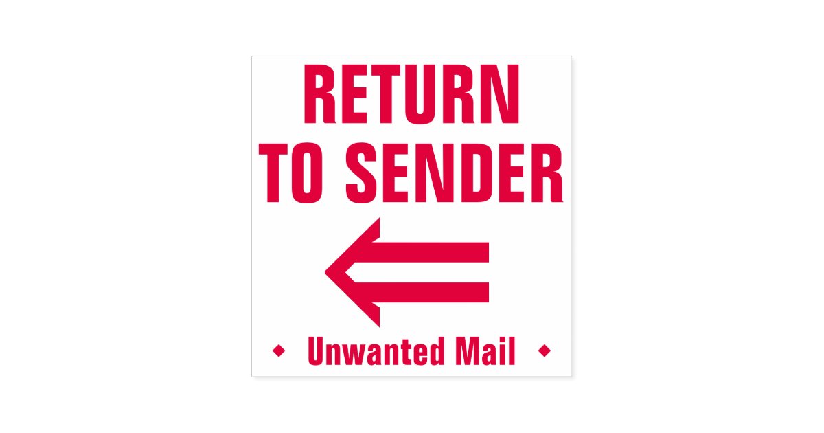 "RETURN TO SENDER" Rubber Stamp | Zazzle