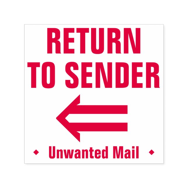 "RETURN TO SENDER" Rubber Stamp (Design)